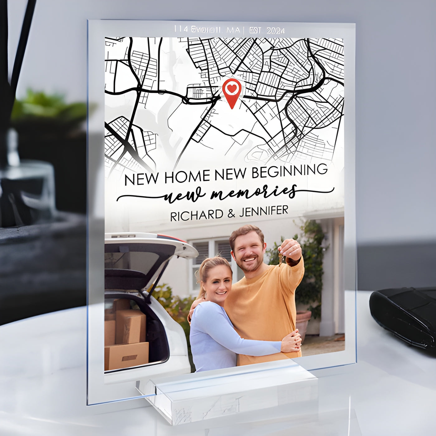 Personalisiertes Acrylschild mit Foto – Einzugsgeschenk