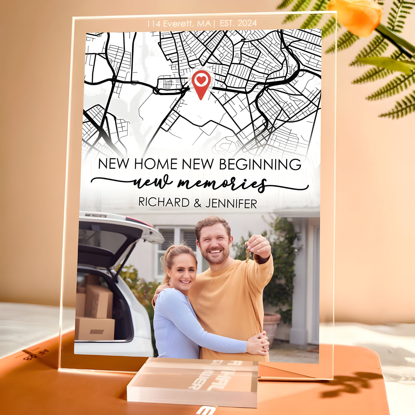 Personalisiertes Acrylschild mit Foto – Einzugsgeschenk