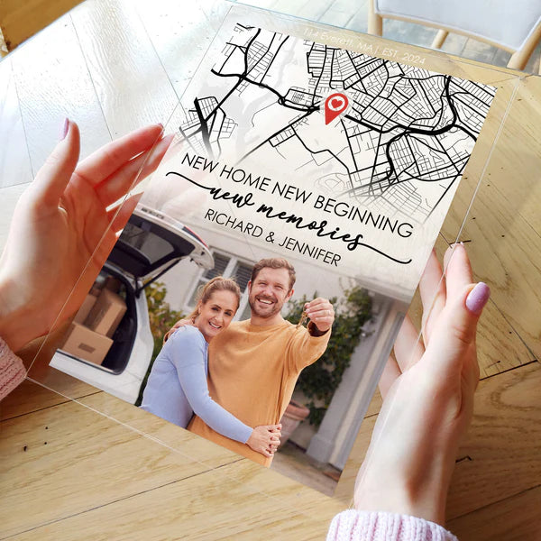 Personalisiertes Acrylschild mit Foto – Einzugsgeschenk