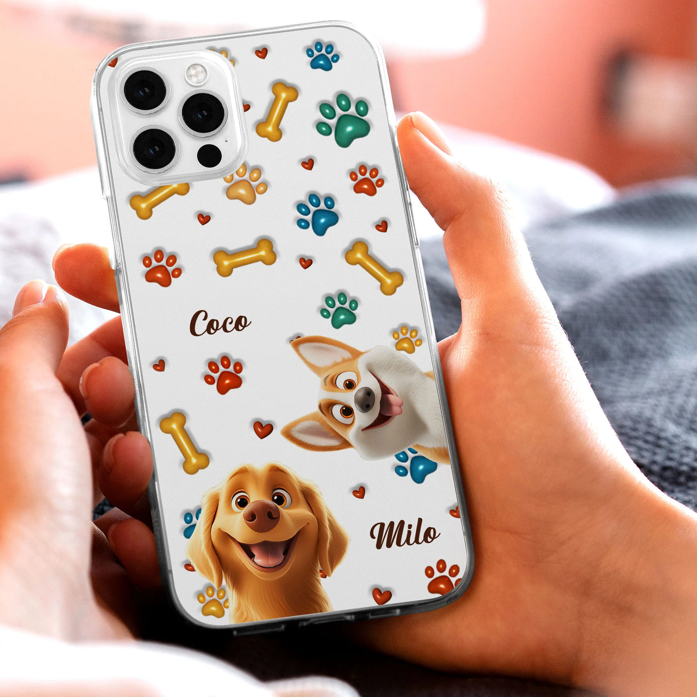 Personligt mobilcover – Hund i 3D-stil