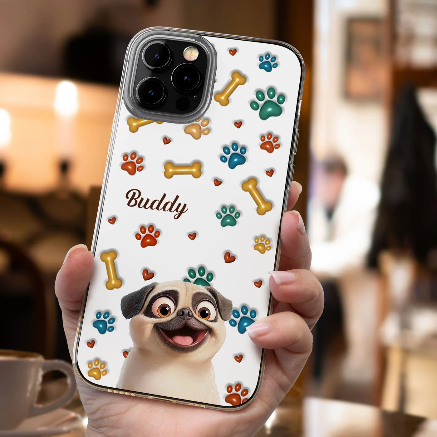 Personligt mobilcover – Hund i 3D-stil