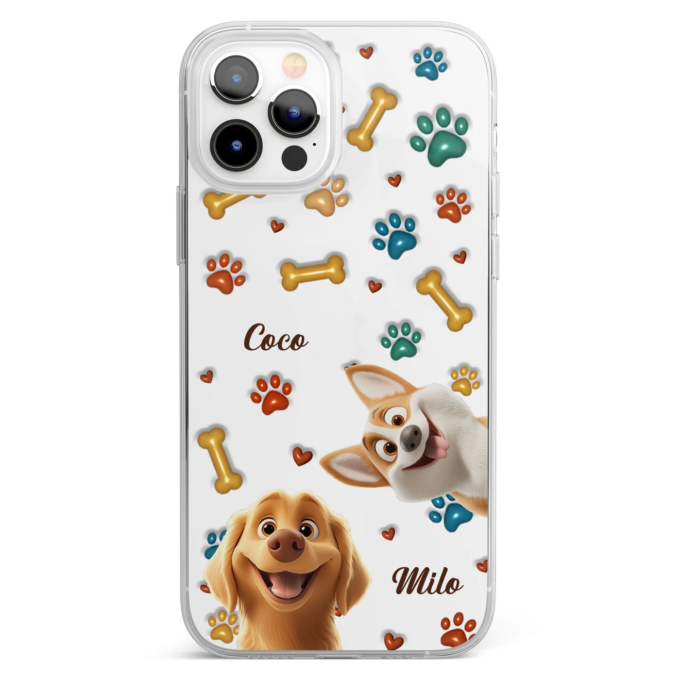 Personligt mobilcover – Hund i 3D-stil