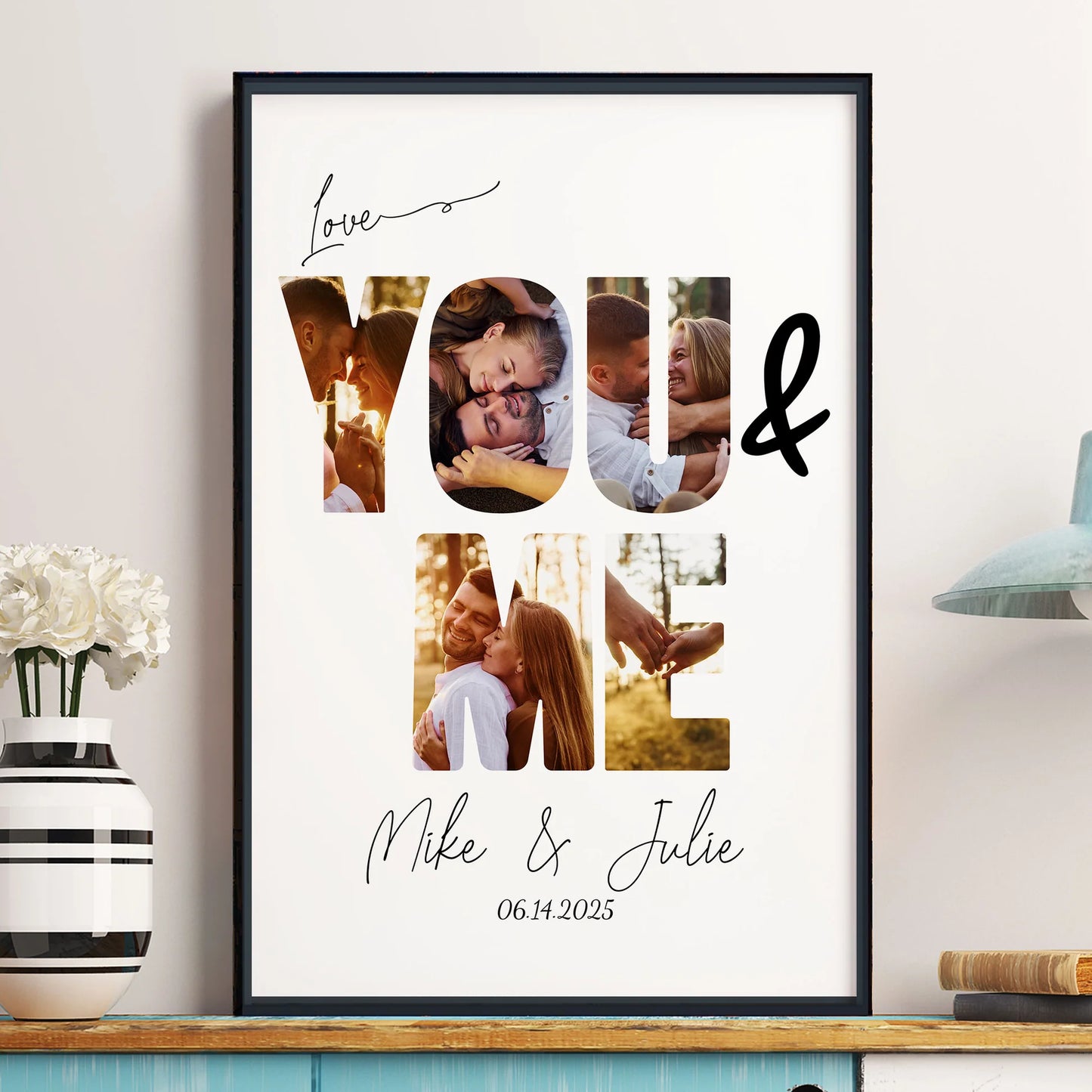 Personlig fotoposter - För par och som bröllopsdagspresent