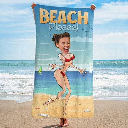 Personalisiertes Handtuch – Strand, bitte