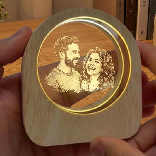 Personligt kristall - nattljus