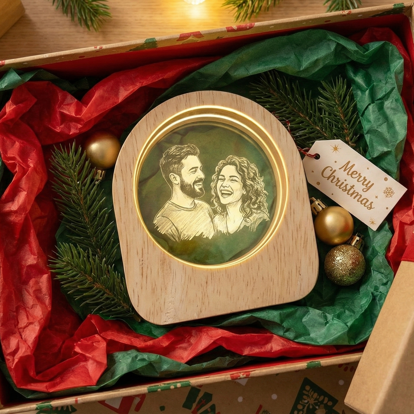 Personligt kristall - nattljus