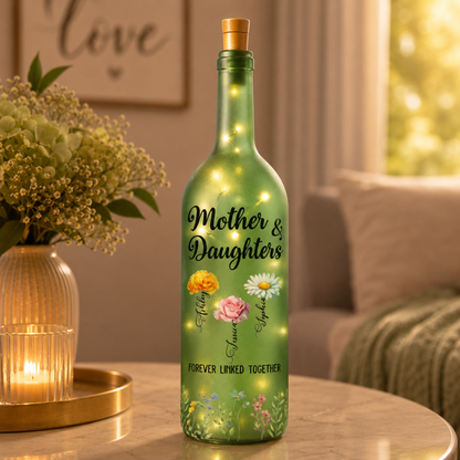 Personalisierte Flaschenlampe – Geburtsblume