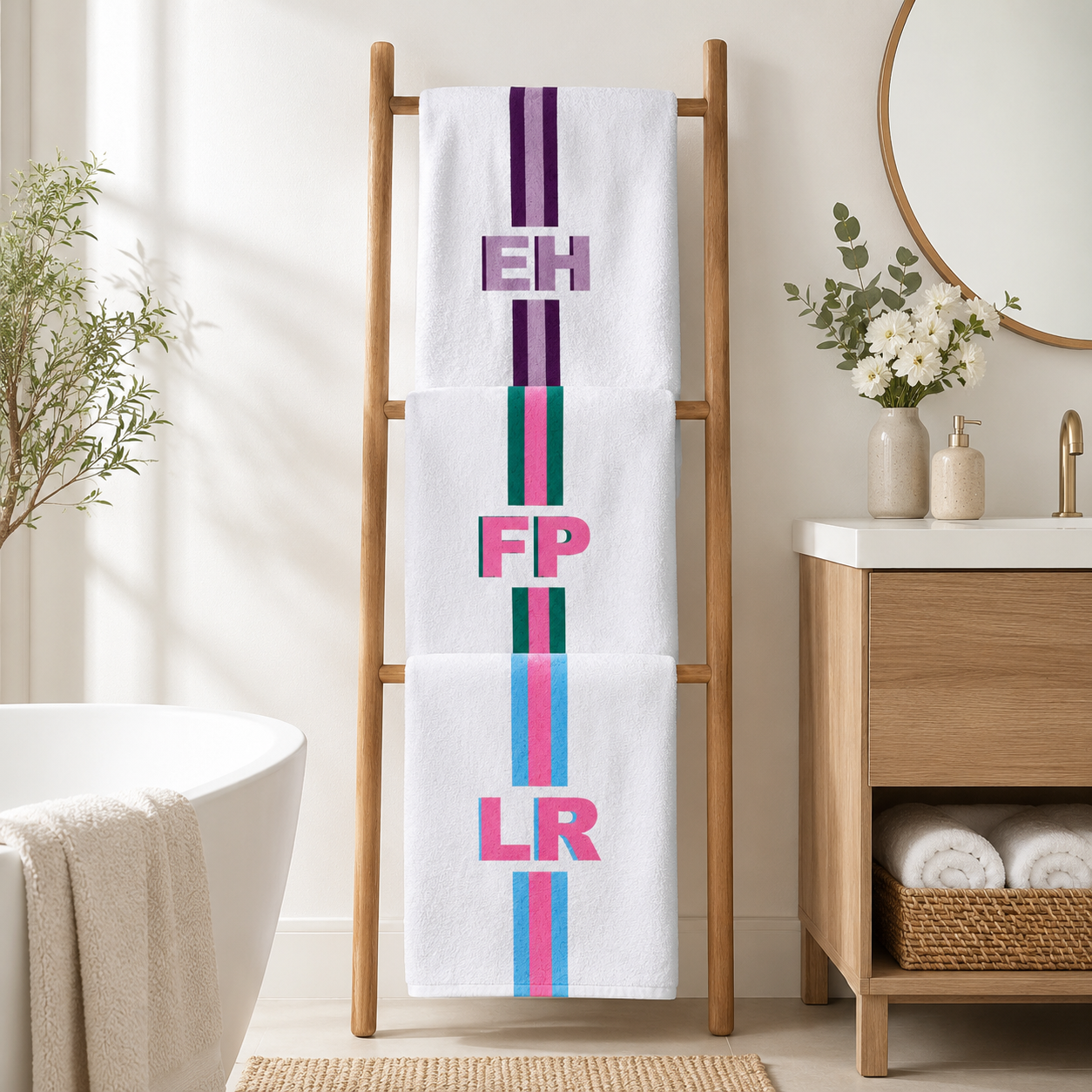Personalisiertes Handtuch – Monogramm mit Namen