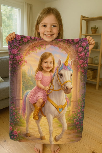 Personalisiertes Handtuch für Kinder – Einhorn-Prinzessin
