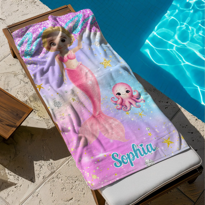 Personalisiertes Handtuch für Kinder – Meerjungfrauenprinzessin