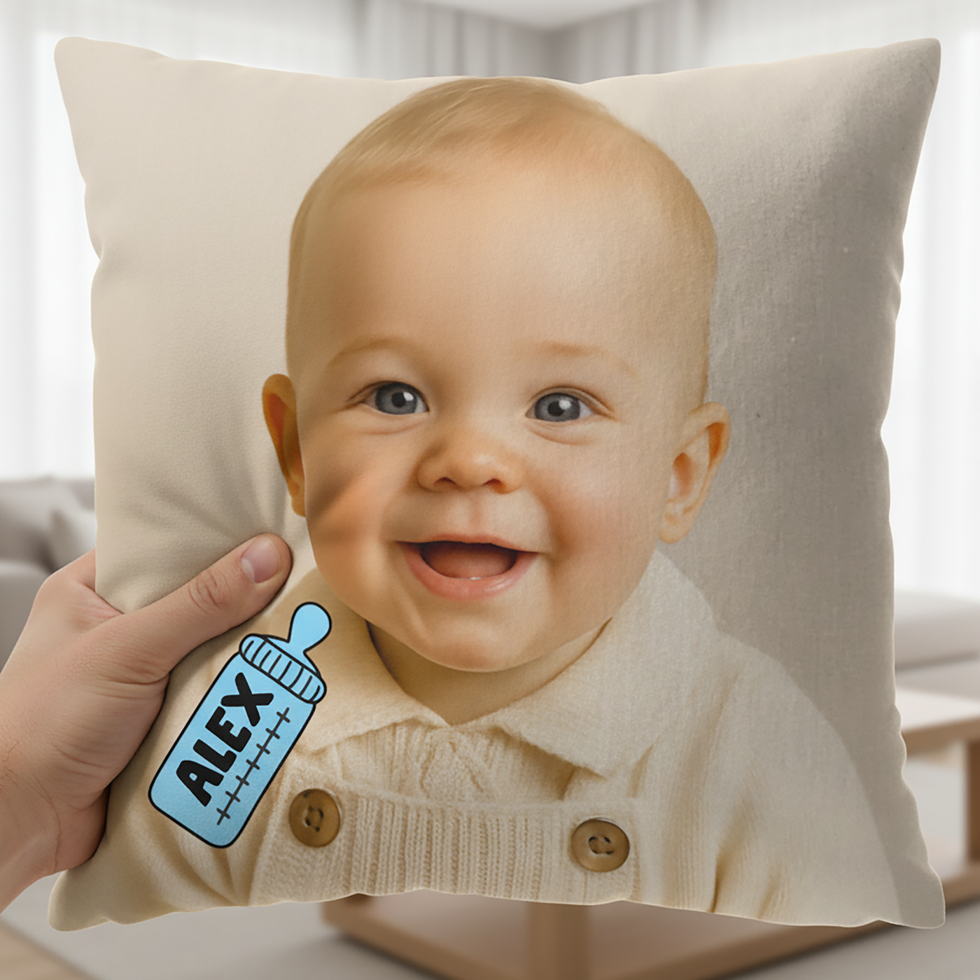 Personalisierter Kissenbezug – Foto & Name