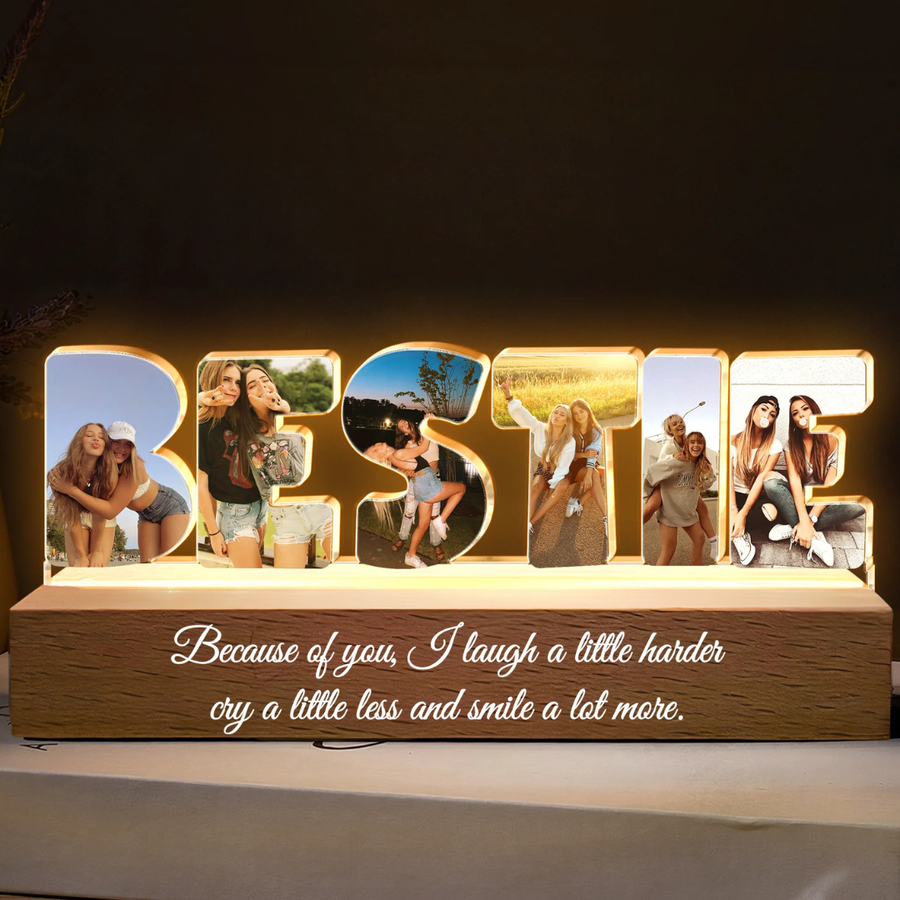 Personalisierte LED-Lampe – Freundschafts-Fotocollage