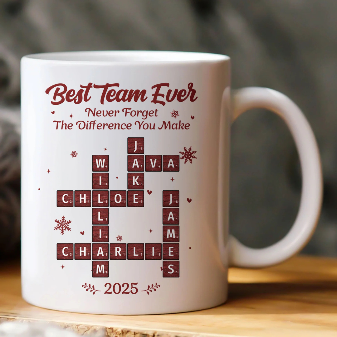 Personlig mugg - Bästa teamet någonsin – Scrabble