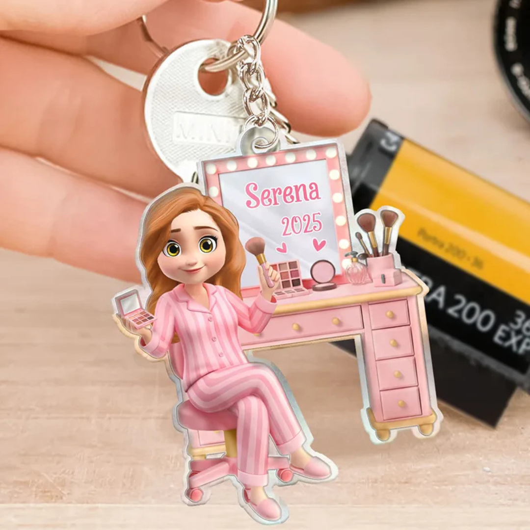Personalisierter Schlüsselanhänger – Beauty-Girl – 3D-Effekt