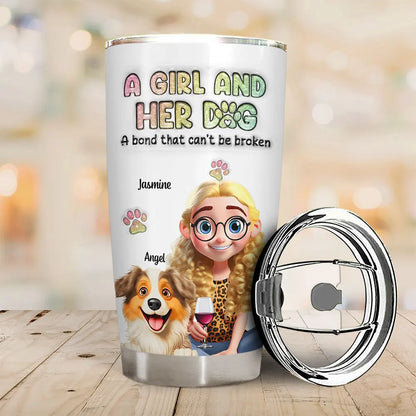Personalisierter Thermobecher – Ein Mädchen und ihre Hunde