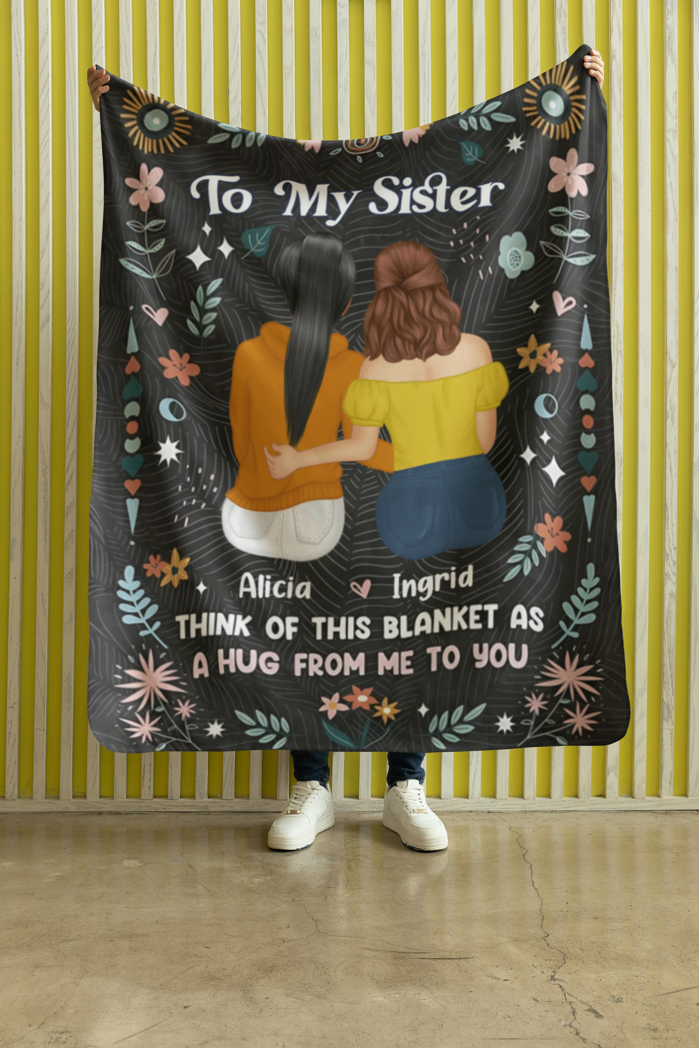 Personalisierte Decke – Geschenk für die Schwester