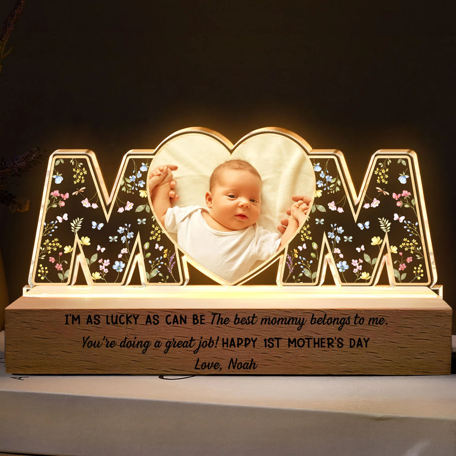 Personalisierte LED-Lampe mit Foto & Gravur