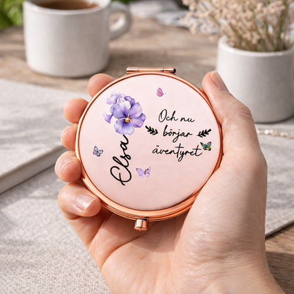Personalisierter Taschenspiegel – Abschlussgeschenk