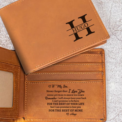 Personlig plånbok i PU-läder - Gåva till son