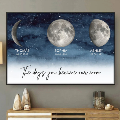 Personalisiertes Fotoposter – Der Tag, an dem du Mama wurdest
