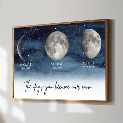 Personalisiertes Fotoposter – Der Tag, an dem du Mama wurdest