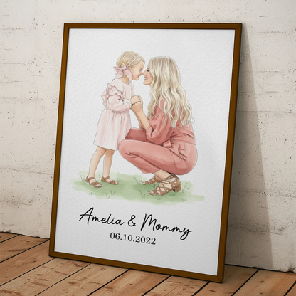 Personlig fotoposter - Gåva till mamma och fru