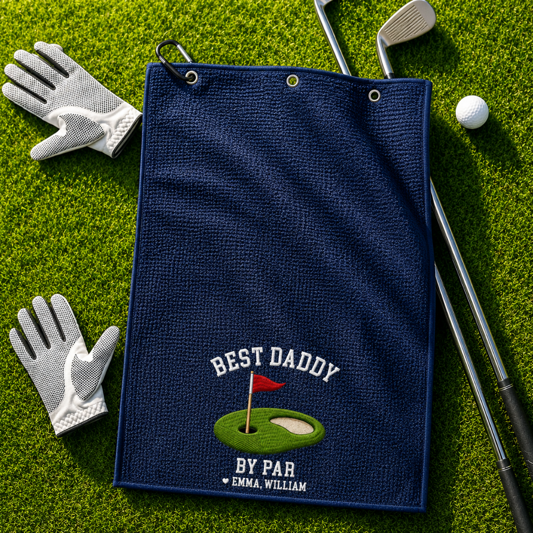 Personalisiertes Golfhandtuch – Bester Papa, Par Excellence