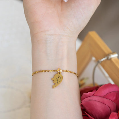 Personalisiertes herzförmiges Puzzle-Armband