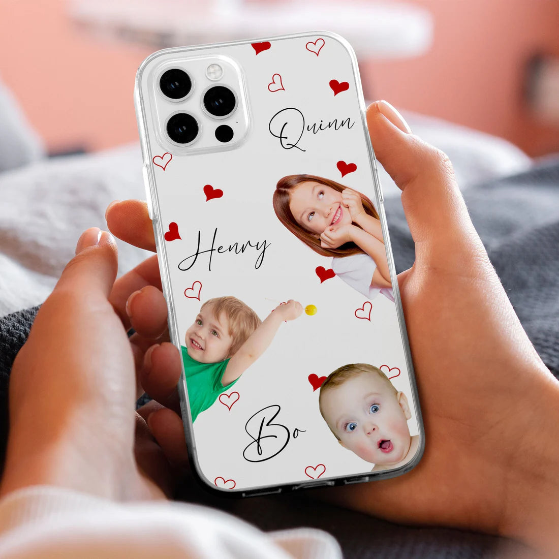 Personalisierte transparente Handyhülle – Individuelles Foto