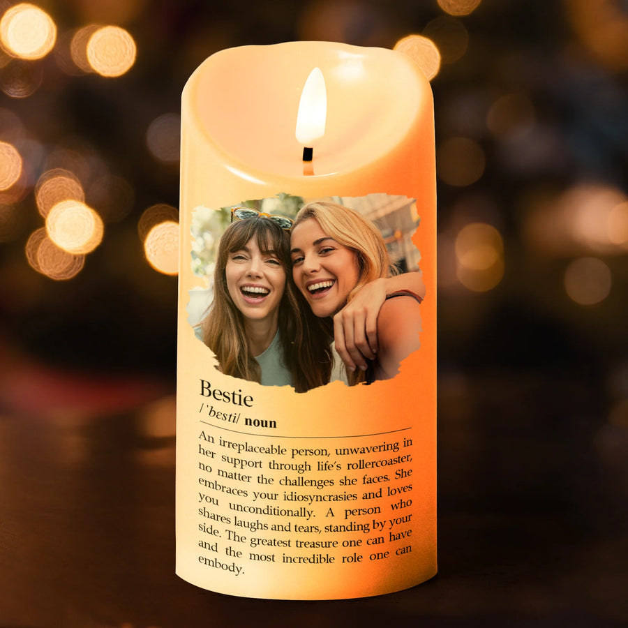 Personalisierte flammenlose LED-Kerze – Definition von bester Freundin