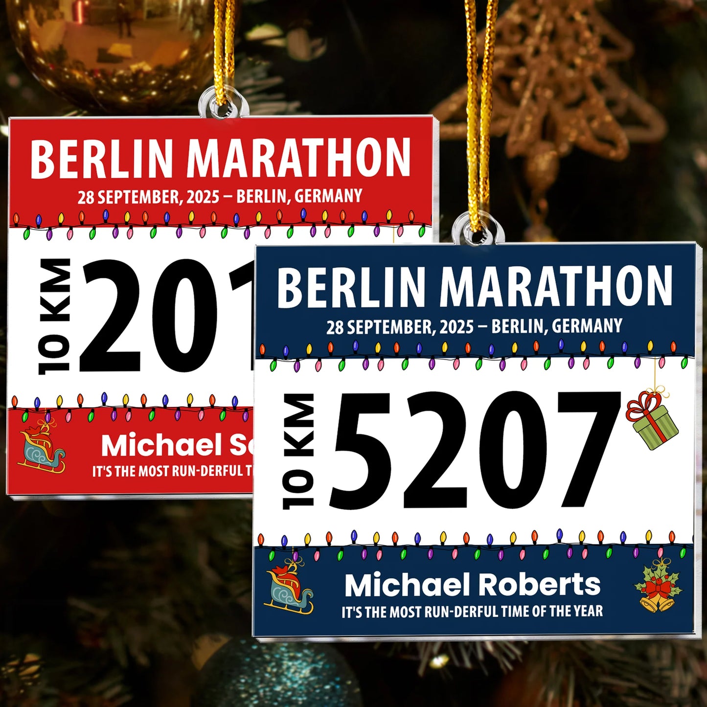 Personligt Julpynt - Nummerlapp för löpare