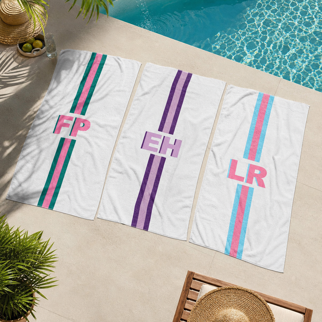 Personlig Handduk - Monogrambokstav med namn