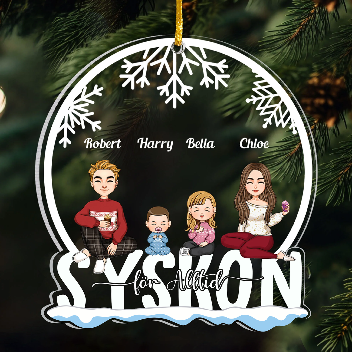 Personlig julepynt – Familie for alltid