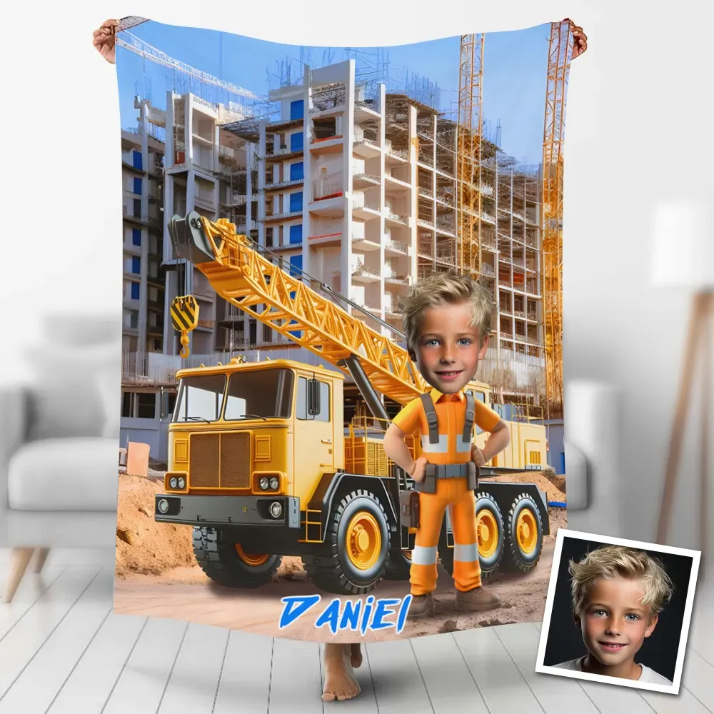 Personalisierte Decke / Handtuch – Kranwagen