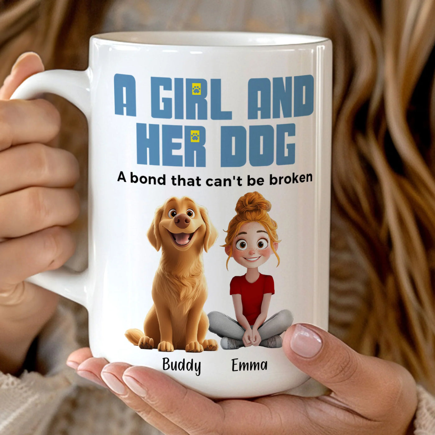 Personalisierte Tasse – Ein Mädchen und ihre Hunde