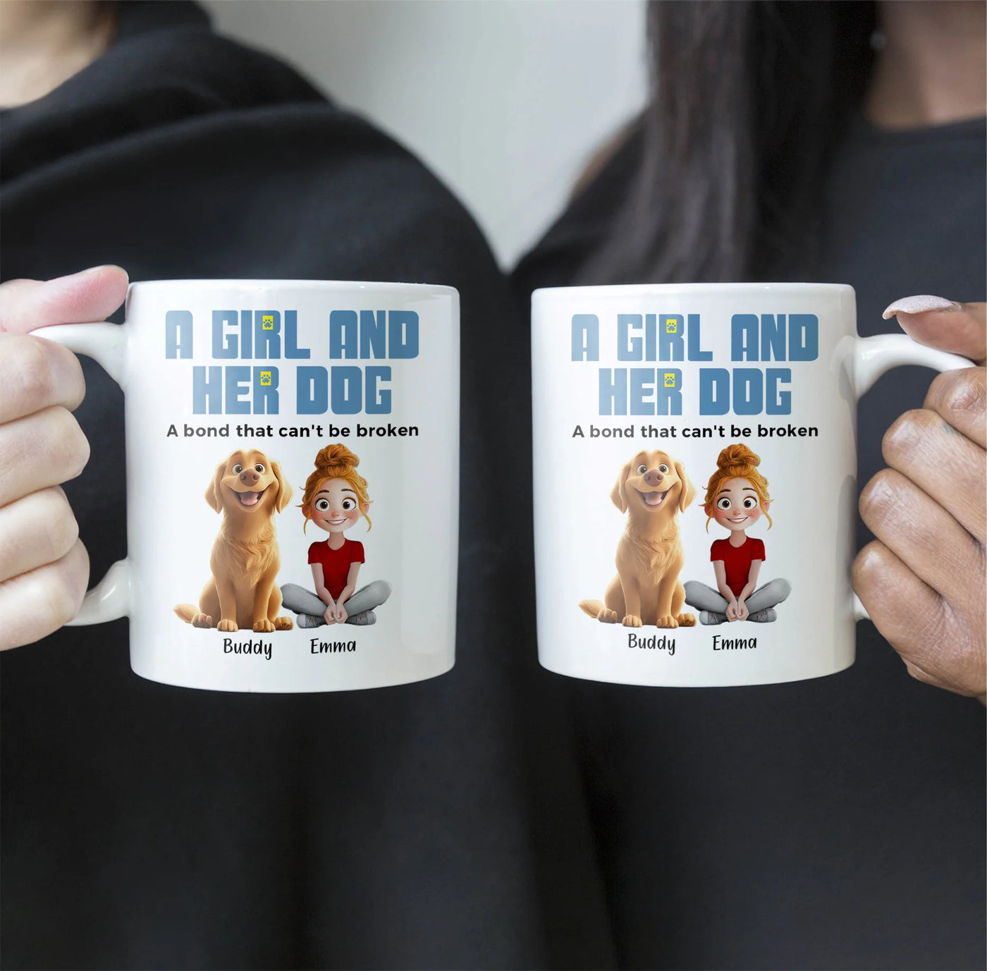 Personalisierte Tasse – Ein Mädchen und ihre Hunde