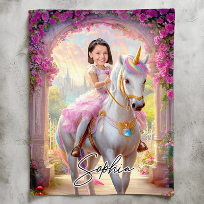 Personalisiertes Handtuch für Kinder – Einhorn-Prinzessin