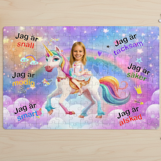 Personligt Pussel För Barn - Enhörningsprinsessa