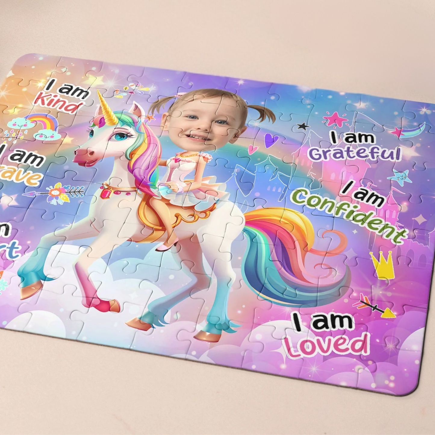 Personligt Pussel För Barn - Enhörningsprinsessa