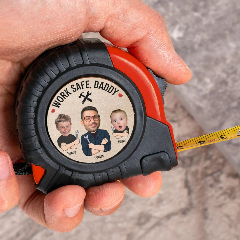 Personalisiertes Maßband (5 m) – Arbeite in Ruhe, Papa