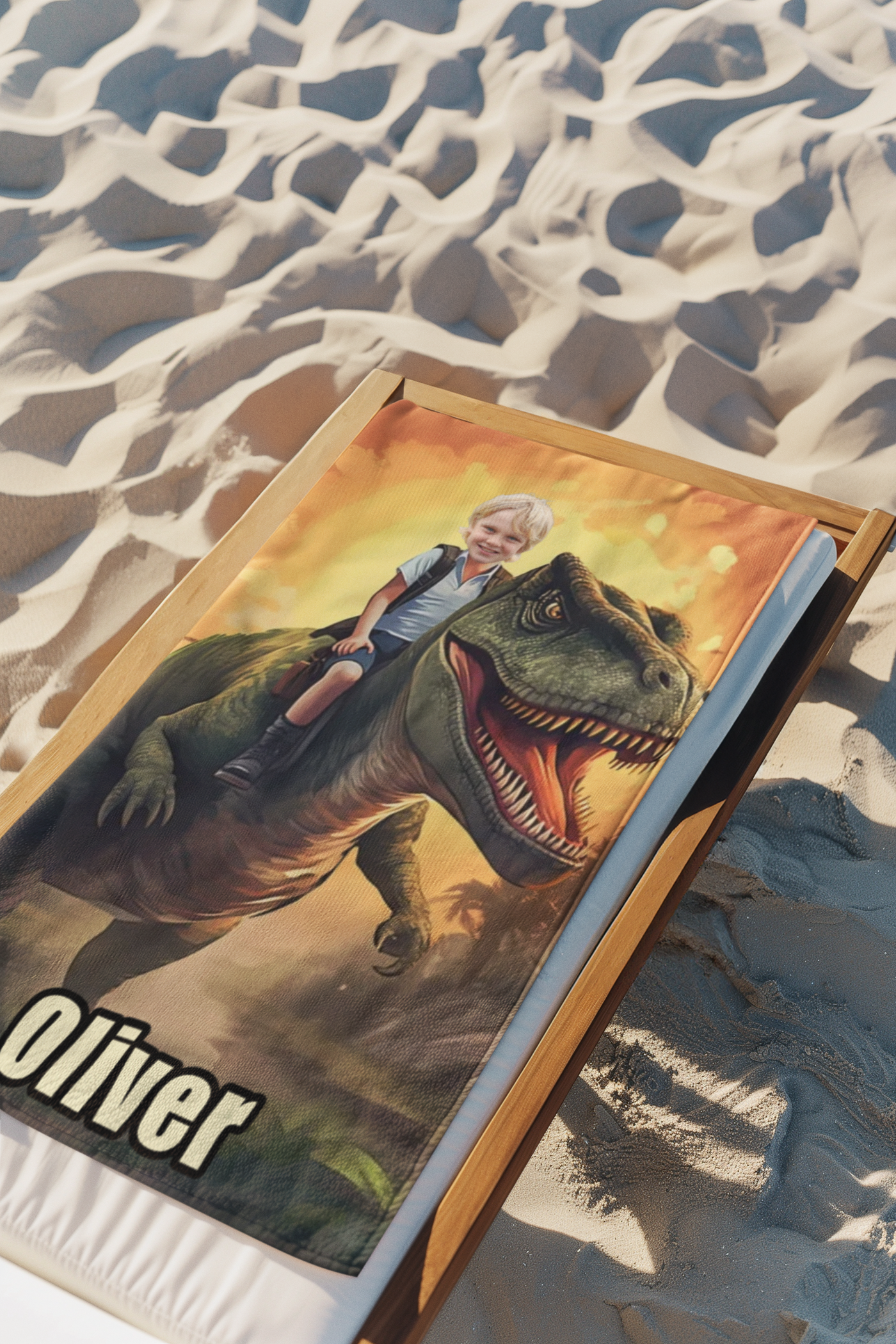 Personalisiertes Handtuch für Kinder – Dinosaurier