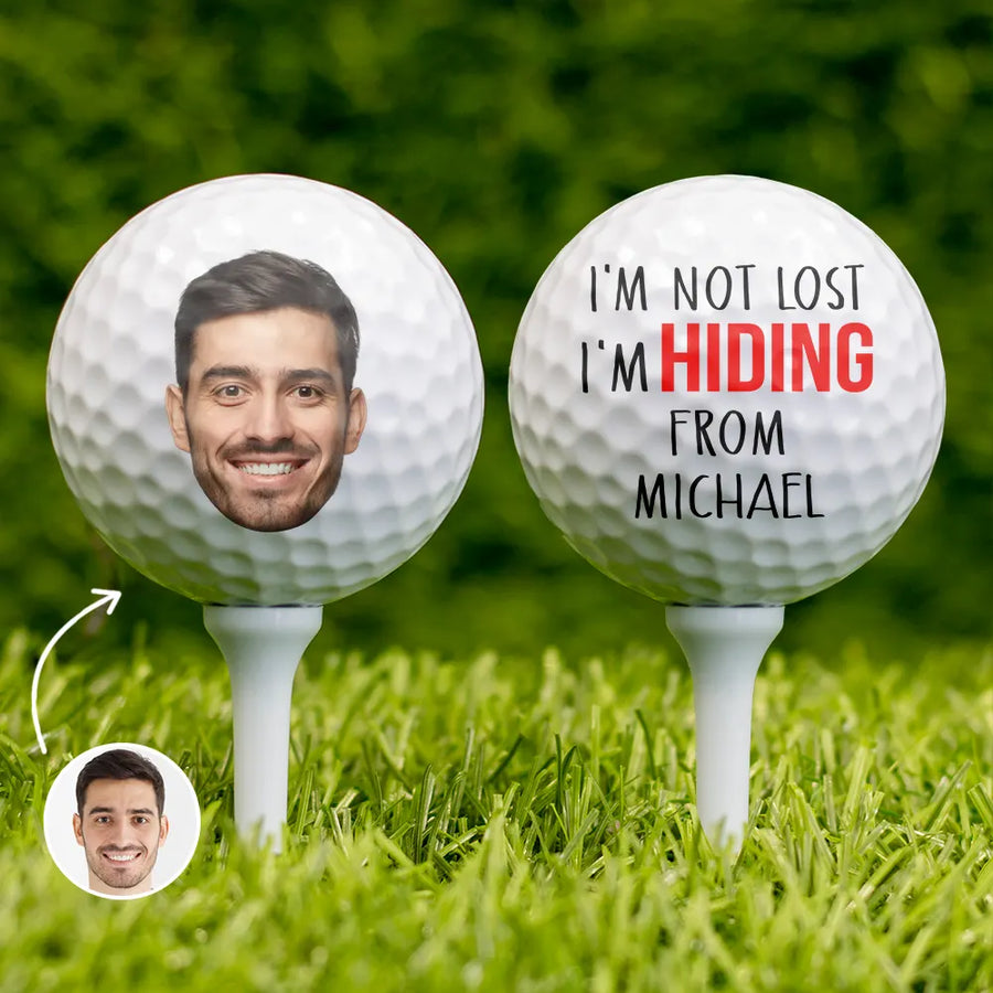 Personalisierter Golfball – Ich verstecke mich vor