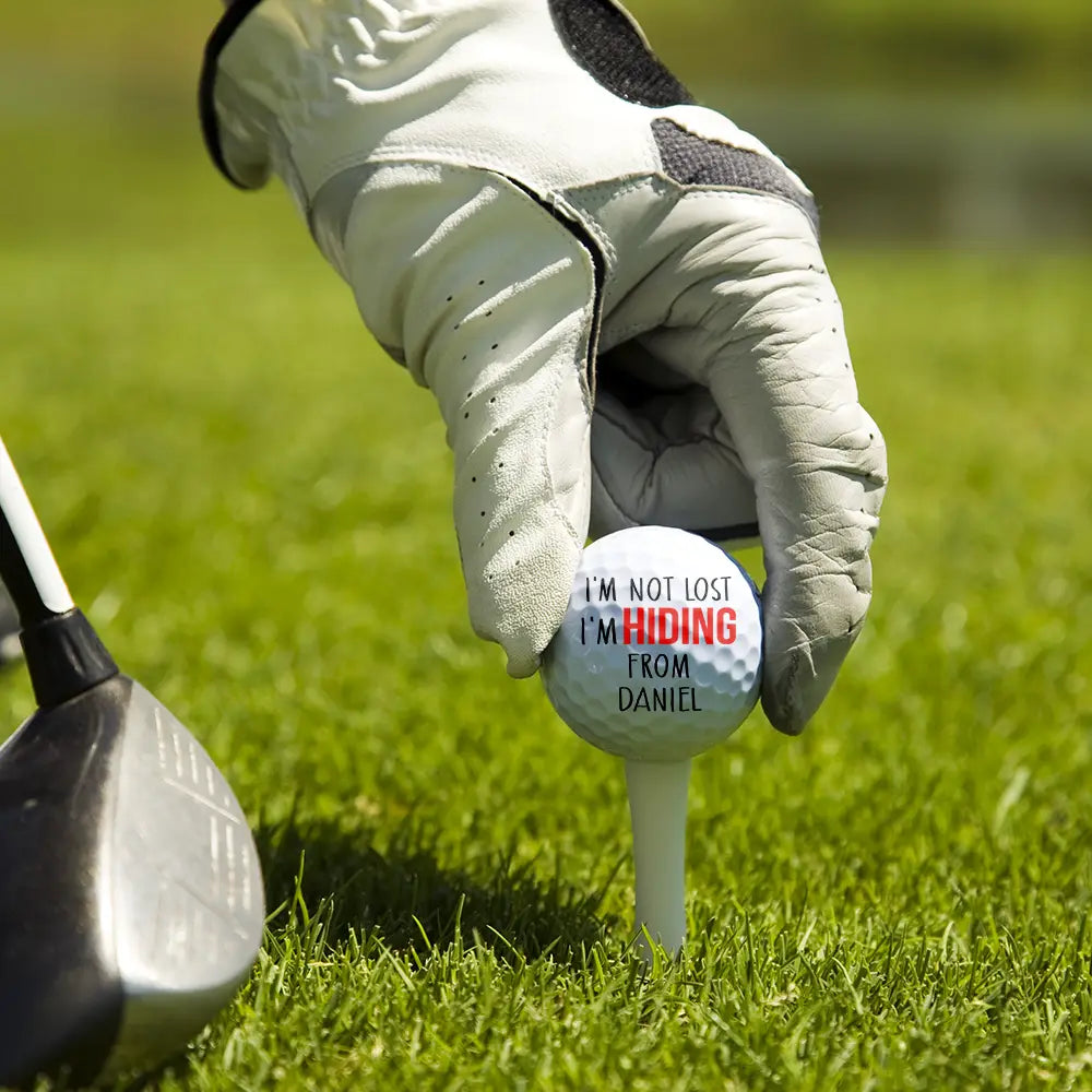 Personalisierter Golfball – Ich verstecke mich vor