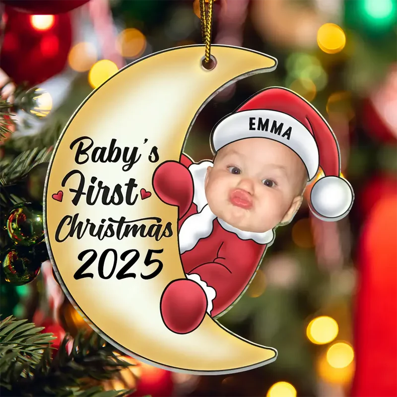 Personlig julepynt – Nissebaby på månen