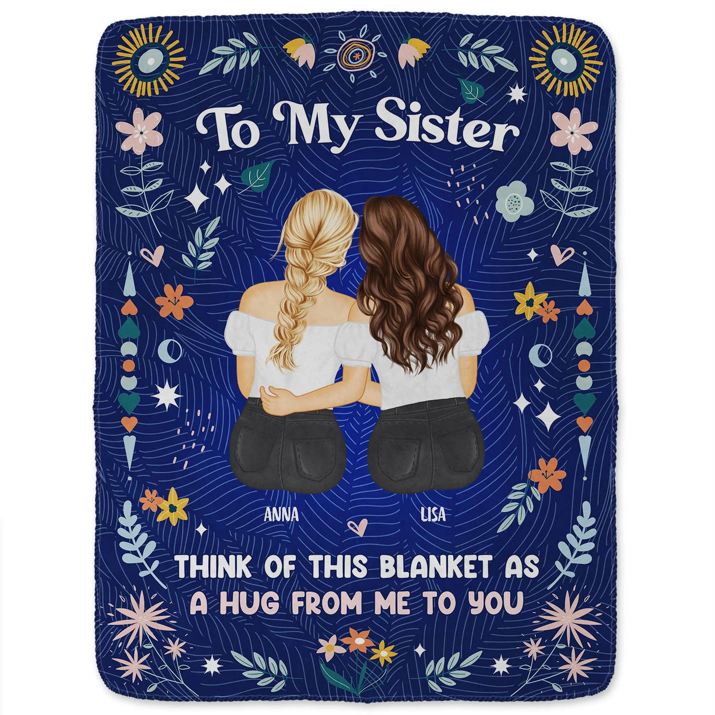 Personalisierte Decke – Geschenk für die Schwester