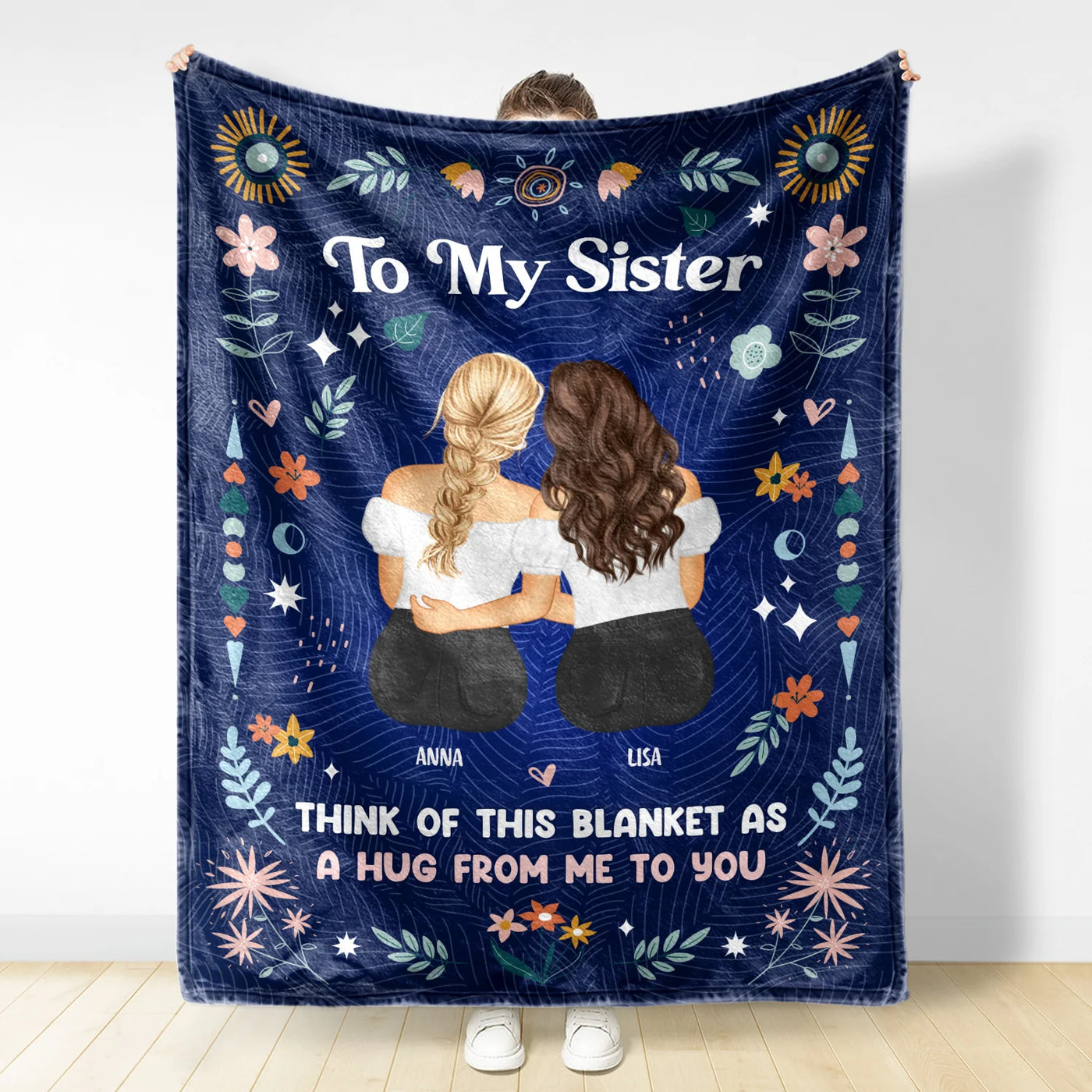 Personalisierte Decke – Geschenk für die Schwester