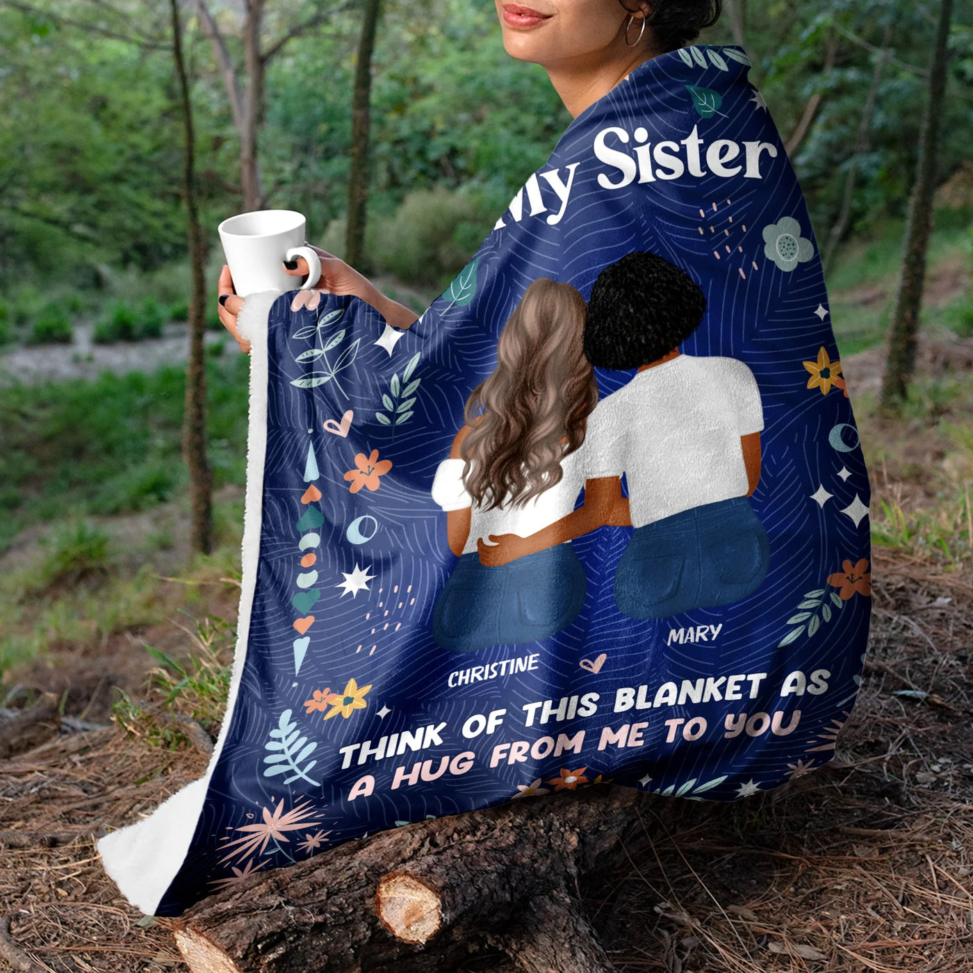 Personalisierte Decke – Geschenk für die Schwester