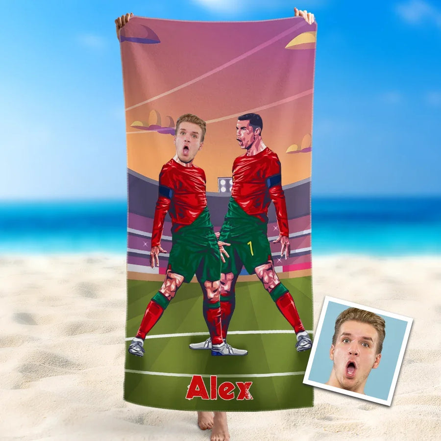 Personalisiertes Handtuch – Fußballstar