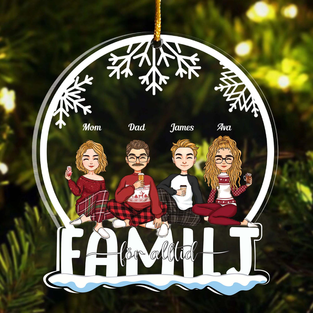 Personlig julepynt – Familie for alltid