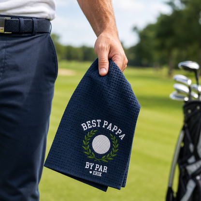 Personlig golfhandduk - Bästa pappa enligt par